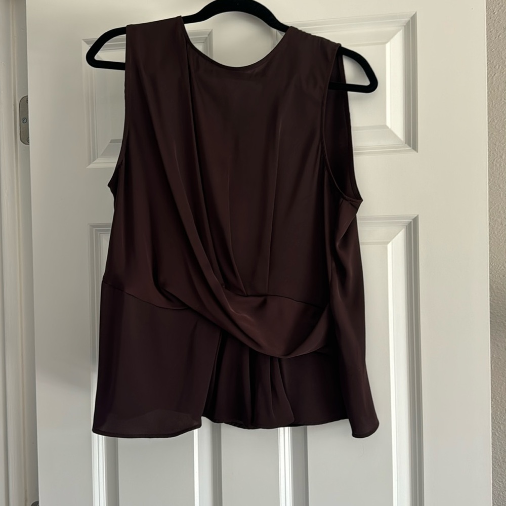 Zara chocolate sleeveless blouse